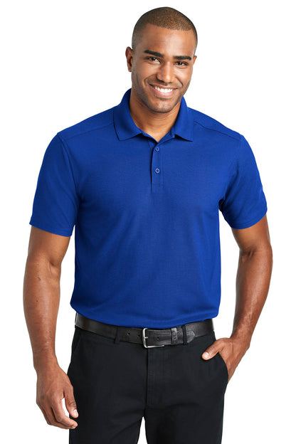 Front View of True Royal Port Authority EZPerformance Pique Polo. K600