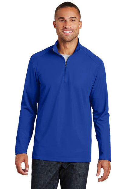 Front View of True Royal Port Authority Pinpoint Mesh 1/2-Zip. K806