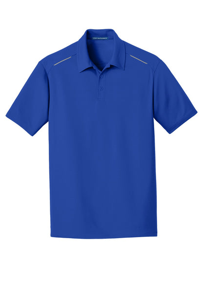 Front View of True Royal Port Authority Pinpoint Mesh Polo. K580