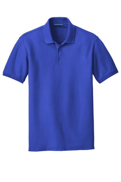 Front View of True Royal Port Authority Tall Core Classic Pique Polo. TLK100