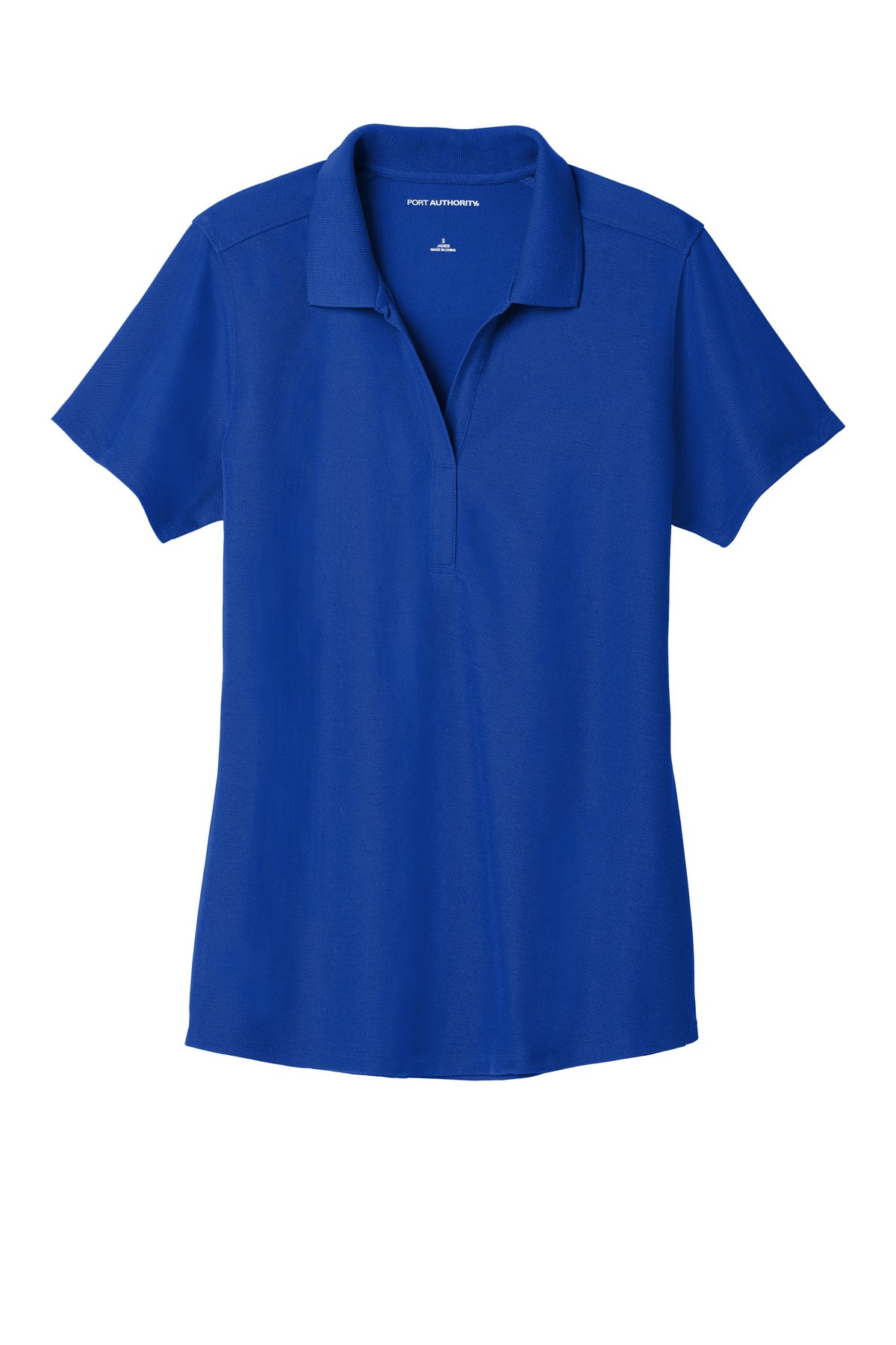Front View of True Royal Port Authority Women's EZPerformance Pique Polo. LK600