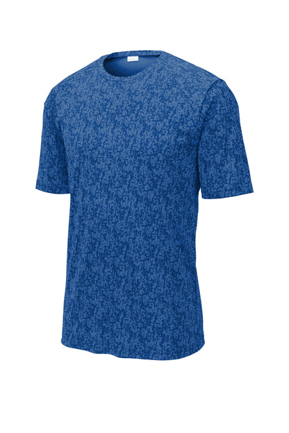 Front View of True Royal Sport-Tek Digi Camo Tee. ST460