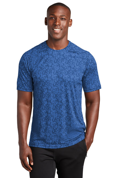 Front View of True Royal Sport-Tek Digi Camo Tee. ST460