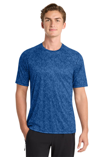 Front View of True Royal Sport-Tek Digi Camo Tee. ST460