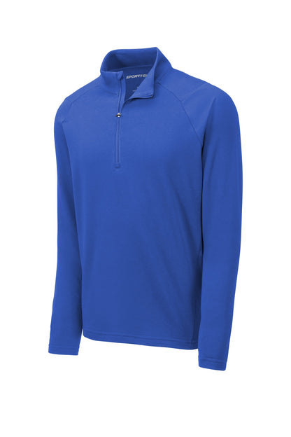 Front View of True Royal Sport-Tek Lightweight French Terry 1/4-Zip Pullover. ST273