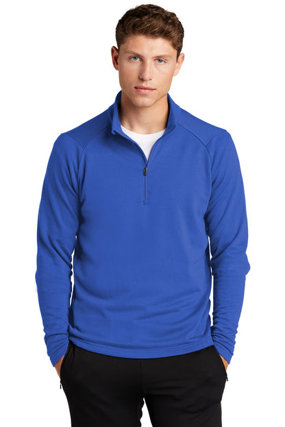 Front View of True Royal Sport-Tek Lightweight French Terry 1/4-Zip Pullover. ST273