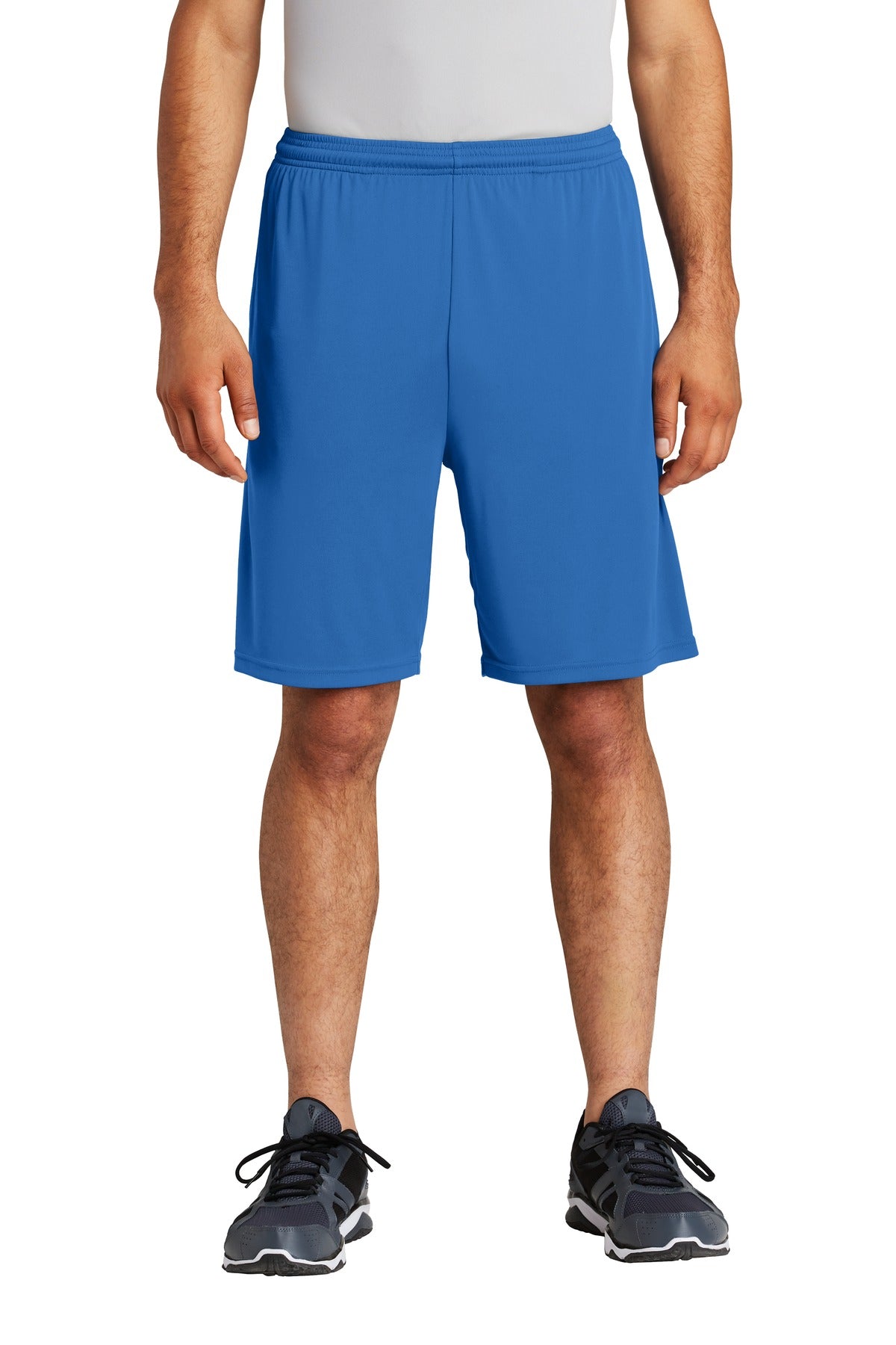 Front View of True Royal Sport-Tek PosiCharge Competitor Pocketed Short. ST355P
