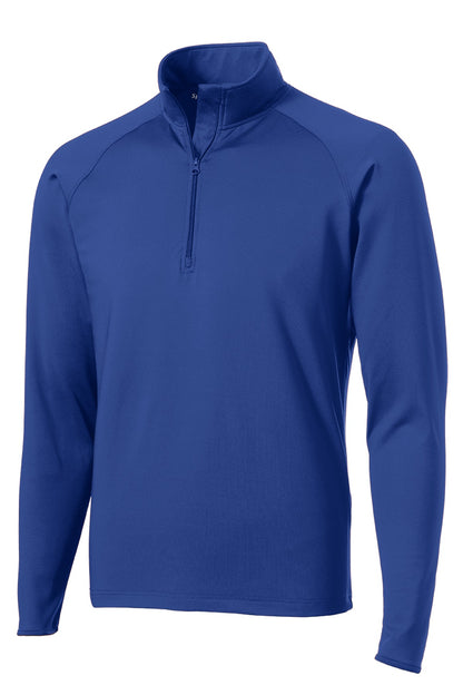 Front View of True Royal Sport-Tek Sport-Wick Stretch 1/4-Zip Pullover. ST850