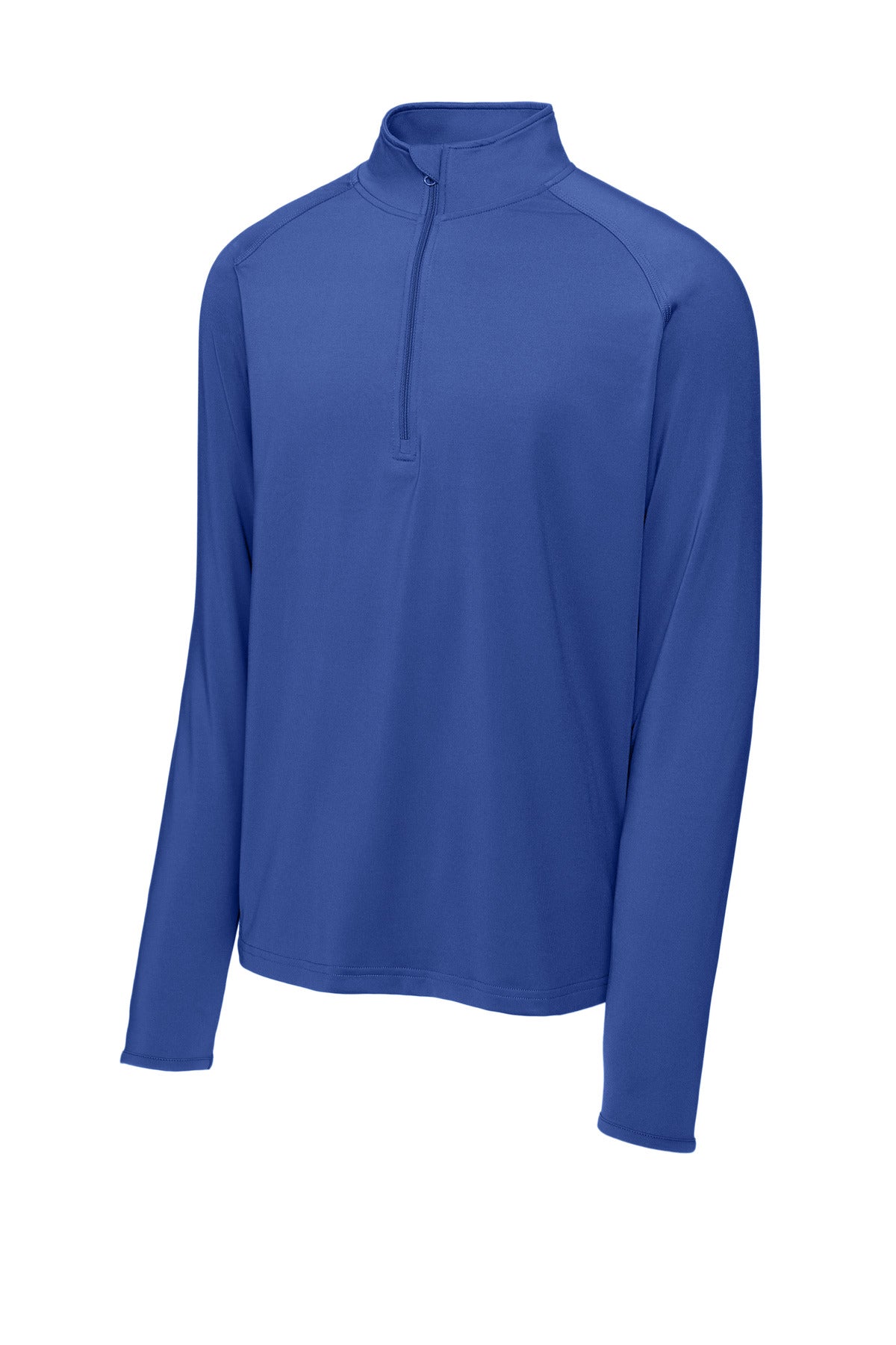 Front View of True Royal Sport-Tek Sport-Wick Stretch 1/4-Zip Pullover. ST850