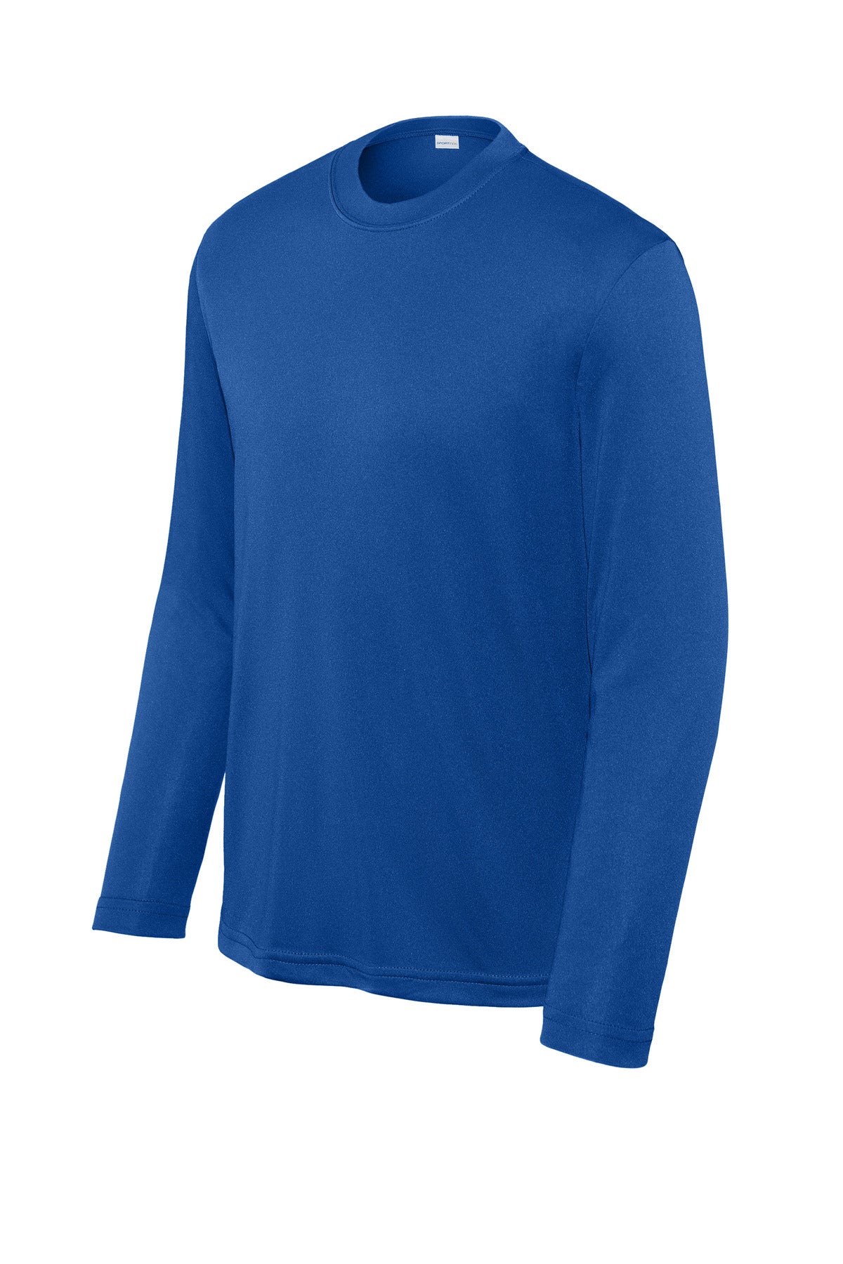 Front View of True Royal Sport-Tek Youth Long Sleeve PosiCharge Competitor Tee. YST350LS