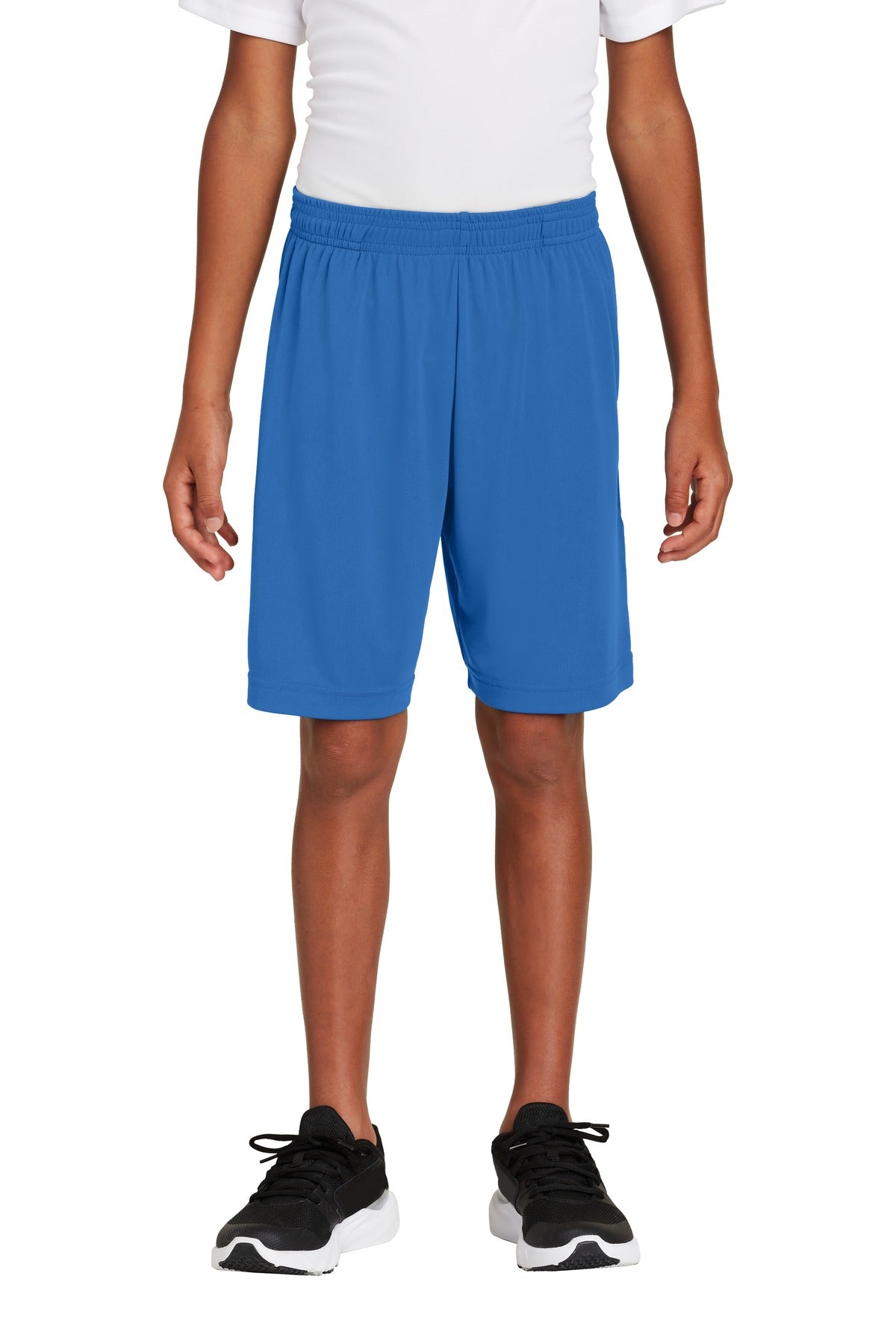 Front View of True Royal Sport-Tek Youth PosiCharge Competitor Pocketed Short. YST355P