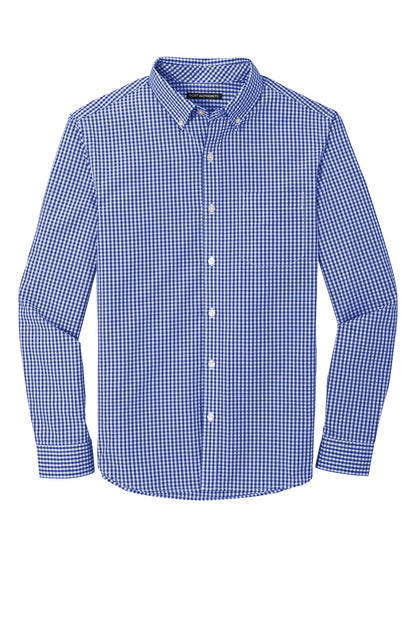 Front View of True Royal/Wht Port Authority Broadcloth Gingham Easy Care Shirt W644