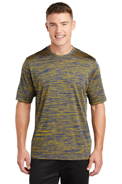 Front View of True Roy/Gld E Sport-Tek PosiCharge Electric Heather Tee. ST390