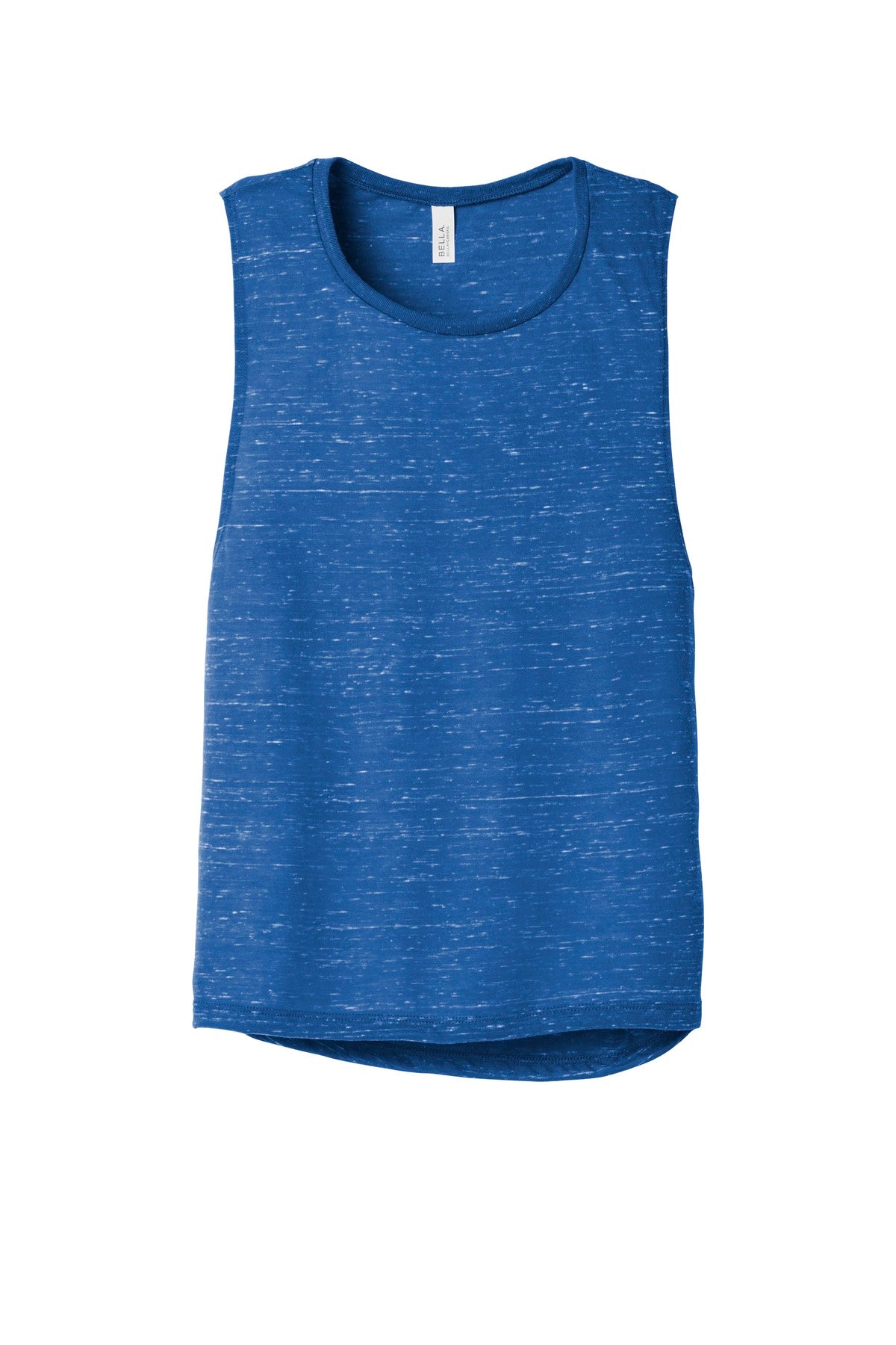 Front View of True Royl Marb BELLA+CANVAS Women's Flowy Scoop Muscle Tank. BC8803