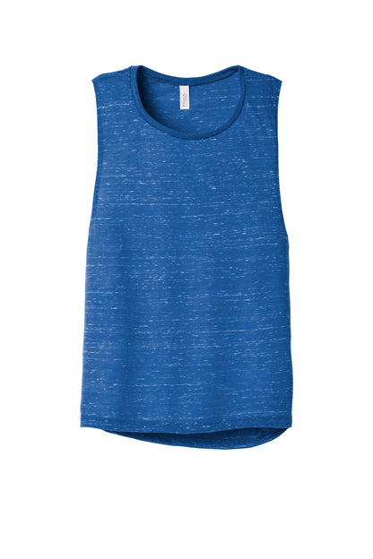 Front View of True Royl Marb BELLA+CANVAS Women's Flowy Scoop Muscle Tank. BC8803