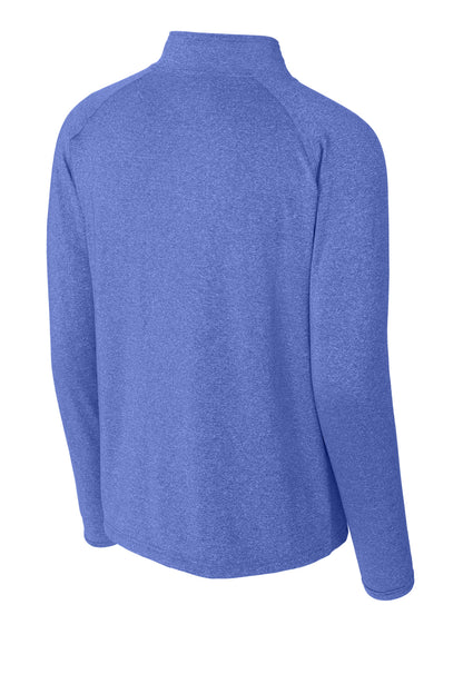 Front View of True Ryl Hthr Sport-Tek Sport-Wick Stretch 1/4-Zip Pullover. ST850