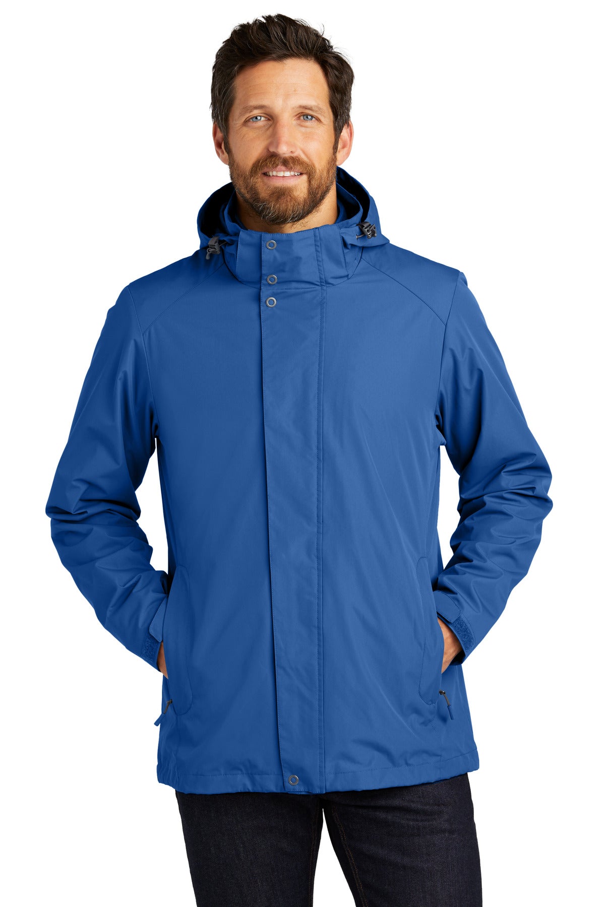 Front View of TrueBlue Port Authority All-Weather 3-in-1 Jacket J123