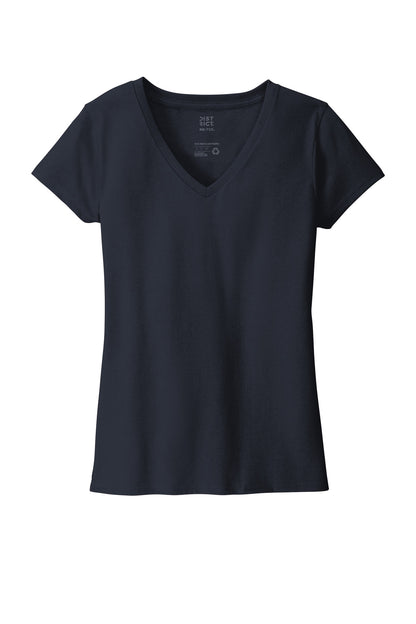 Front View of TrueNavy District Women's Re-Tee V-Neck DT8001