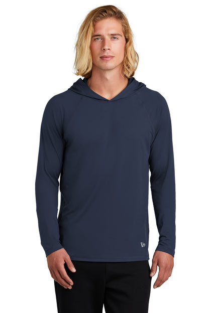Front View of TrueNavy New Era Power Long Sleeve Hoodie NEA229
