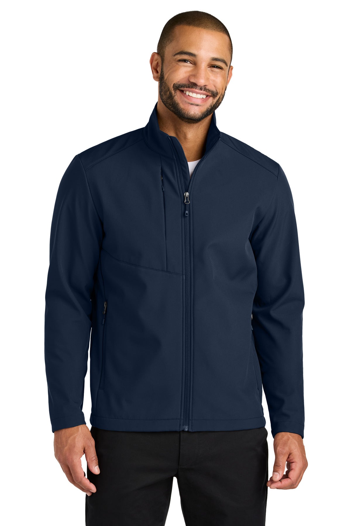 Front View of TrueNavy Port Authority C-FREE Core Soft Shell J720