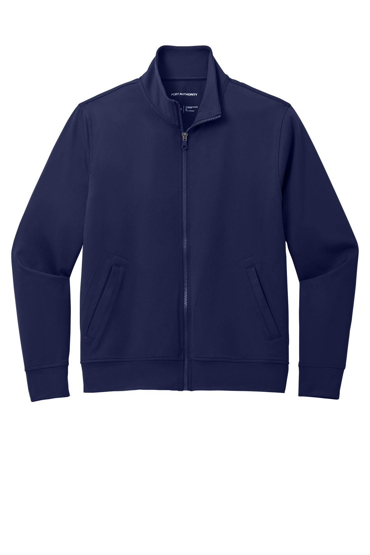 Front View of TrueNavy Port Authority C-FREE Double Knit Full-Zip K881