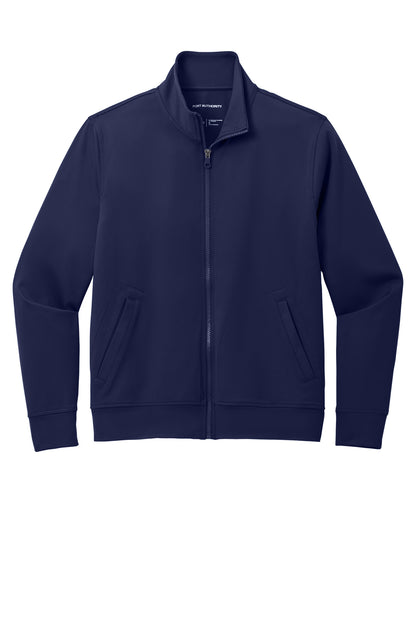 Front View of TrueNavy Port Authority C-FREE Double Knit Full-Zip K881