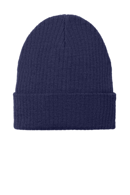 Front View of TrueNavy Port Authority C-FREE Recycled Beanie C880