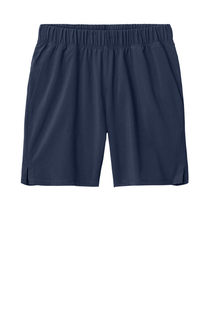 Front View of TrueNavy Sport-Tek Repeat 7" Short ST485