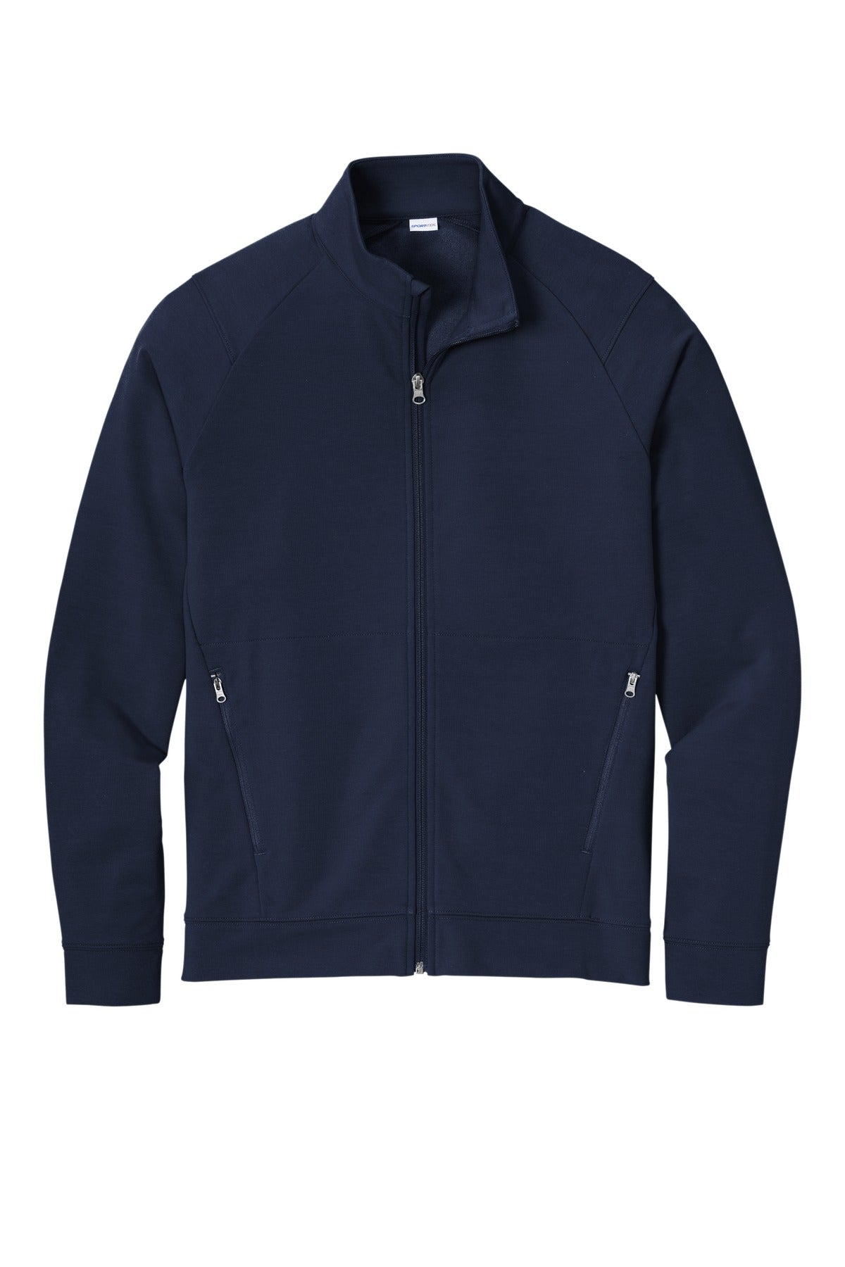 Front View of TrueNavy Sport-Tek Sport-Wick Flex Fleece Full-Zip. ST560