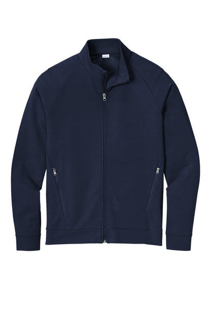 Front View of TrueNavy Sport-Tek Sport-Wick Flex Fleece Full-Zip. ST560