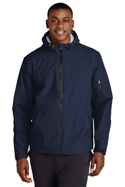 Front View of TrueNavy Sport-Tek Waterproof Insulated Jacket JST56