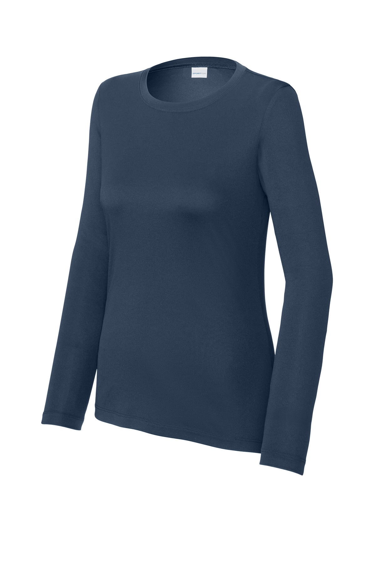 Front View of TrueNavy Sport-Tek Women's Posi-UV Pro Long Sleeve LST420LS