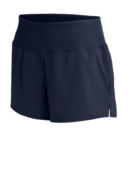 Front View of TrueNavy Sport-Tek Women's Repeat Short LST485