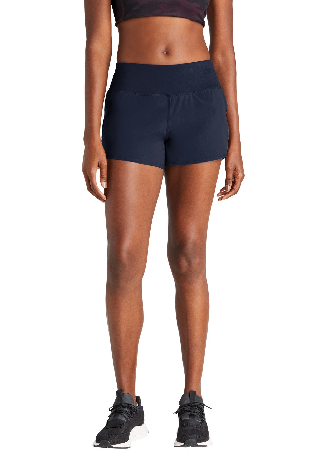 Front View of TrueNavy Sport-Tek Women's Repeat Short LST485