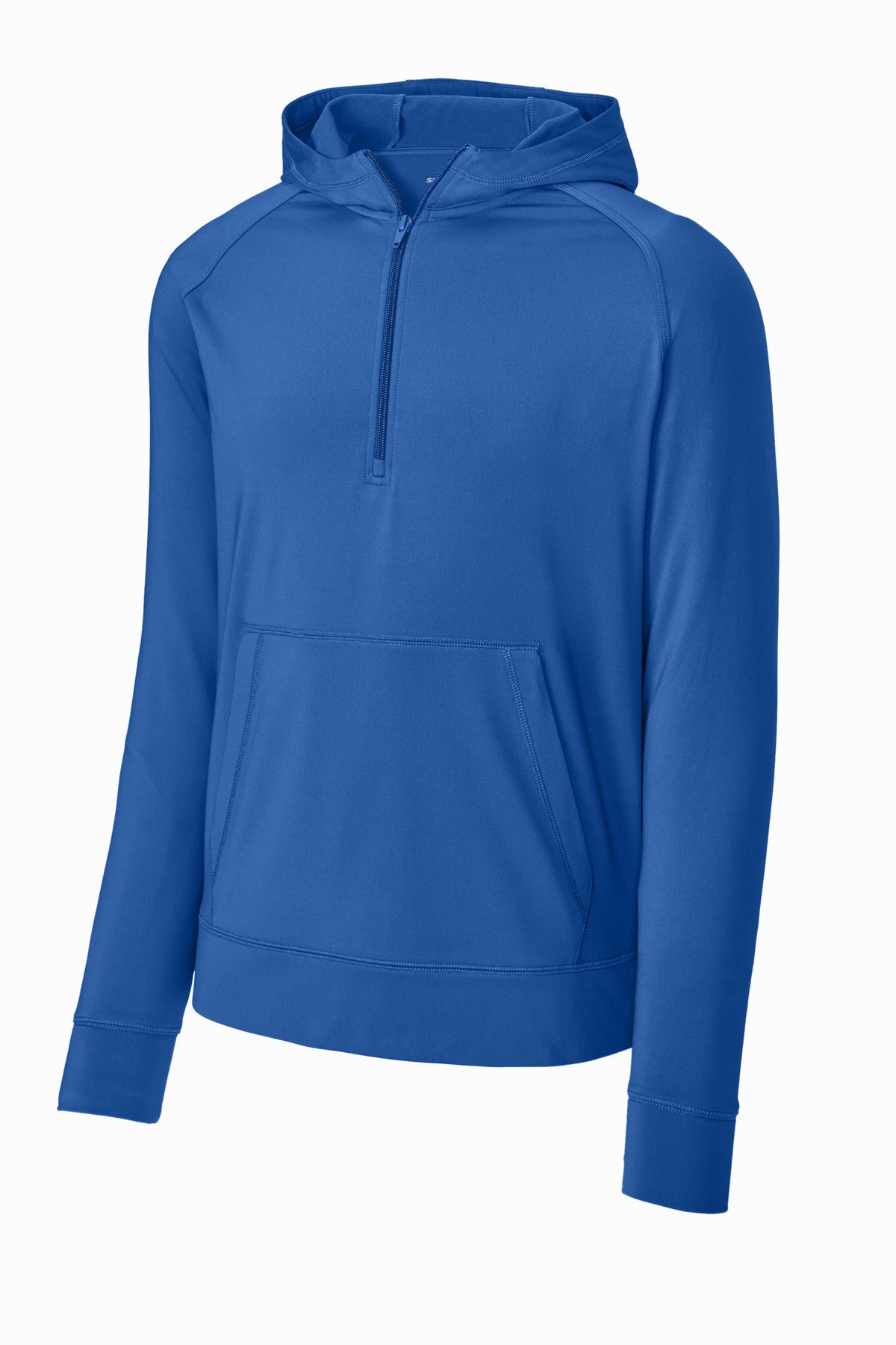 Front View of TrueRoyal Sport-Tek Sport-Wick Stretch 1/2-Zip Hoodie ST856
