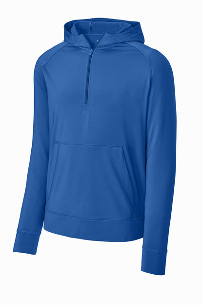 Front View of TrueRoyal Sport-Tek Sport-Wick Stretch 1/2-Zip Hoodie ST856