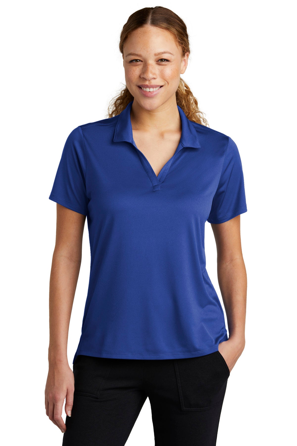 Front View of TrueRoyal Sport-Tek Women's Sideline Polo LST535