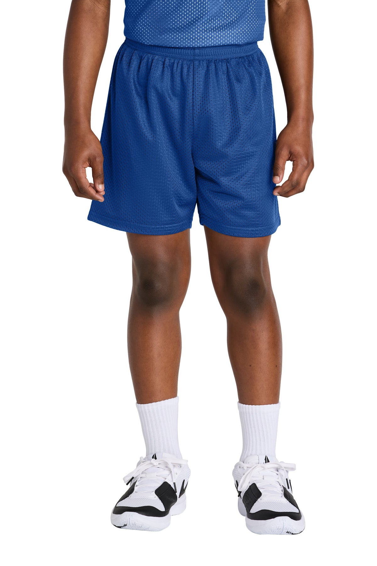 Front View of TrueRoyal Sport-Tek Youth PosiCharge Mesh 5" Short YST5100