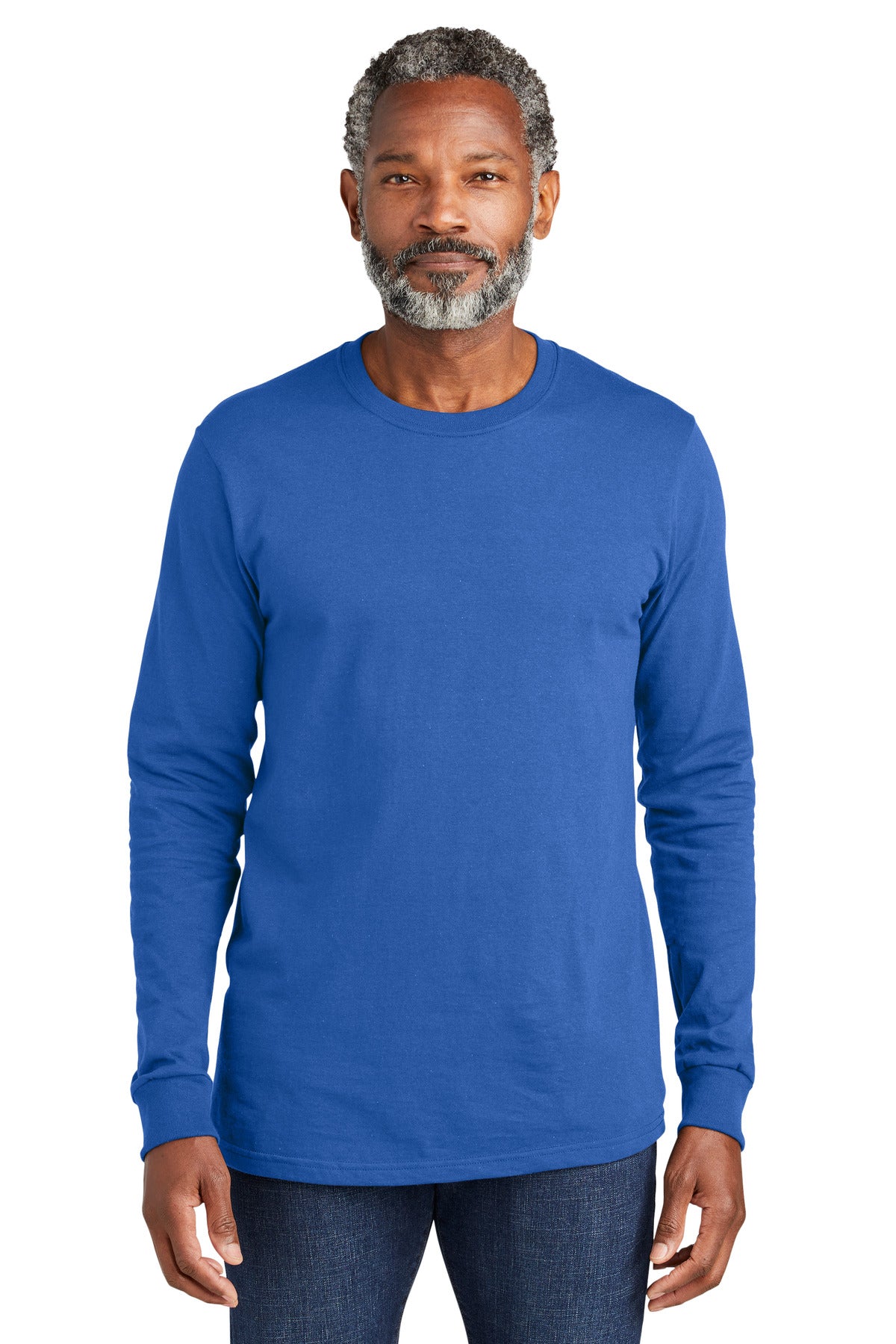Front View of TrueRoyal Volunteer Knitwear All-American Long Sleeve Tee VL100LS