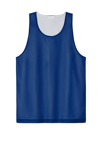 Front View of TRy/White Sport-Tek PosiCharge Reversible Mesh Tank ST5000