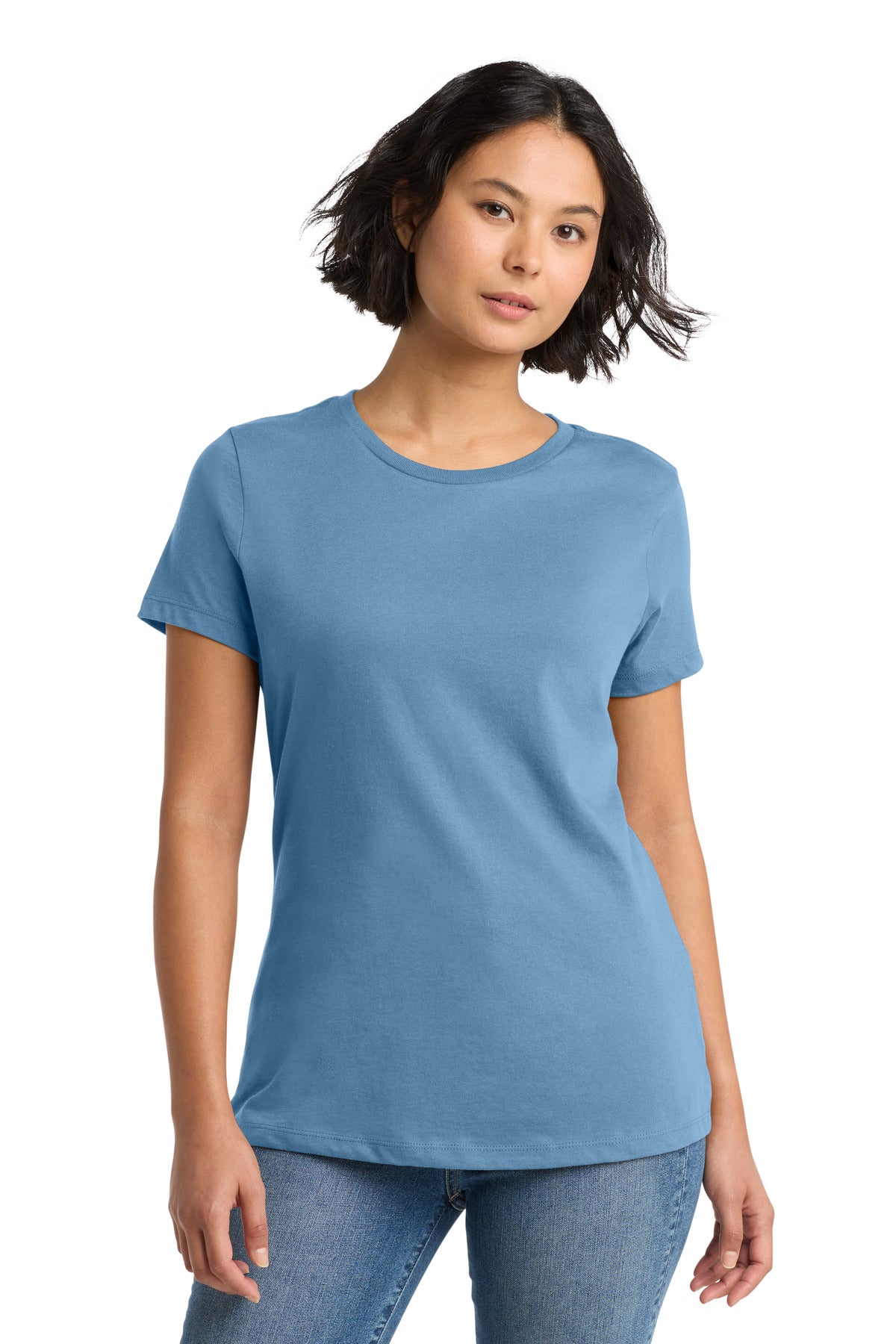 Front View of TundraBlu District Women's Perfect Weight Tee. DM104L