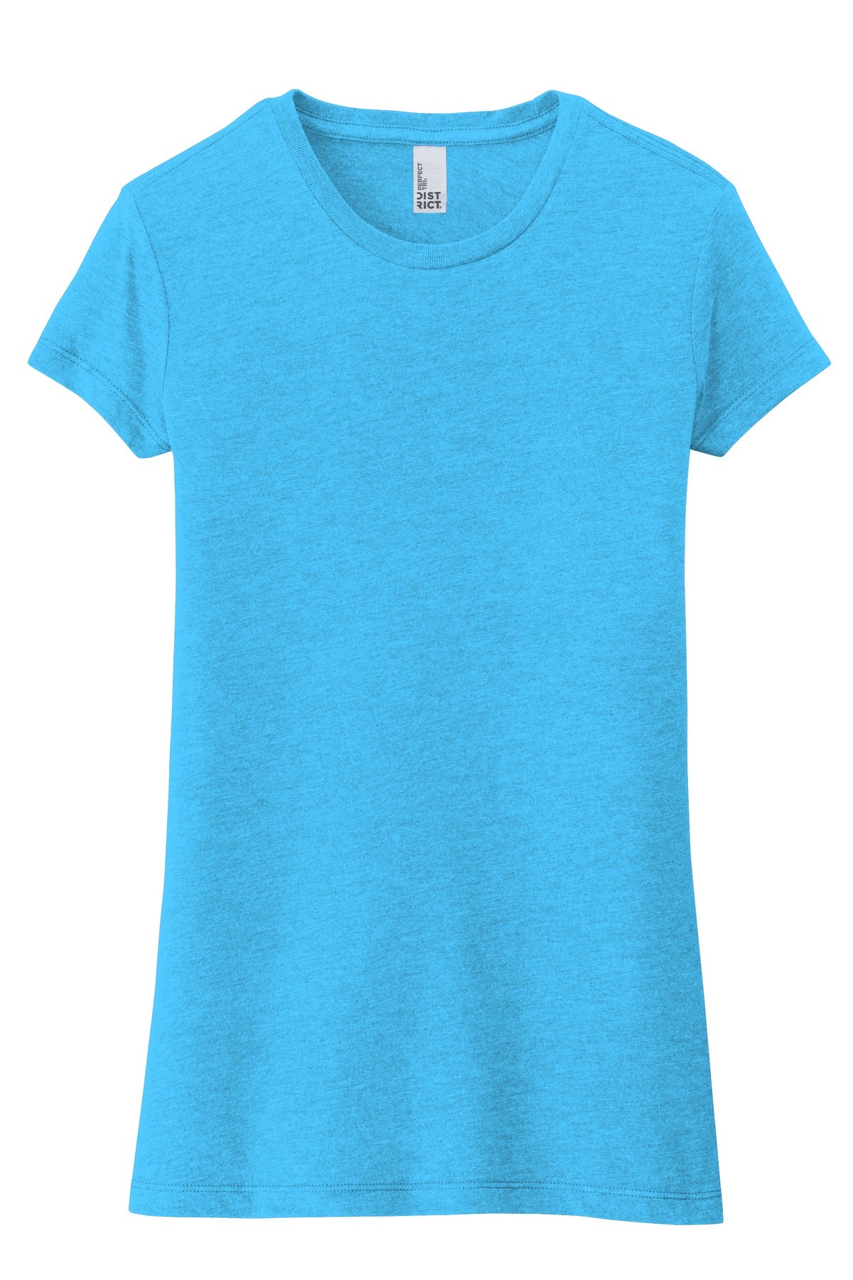 Front View of Turquoise Frst District Women's Fitted Perfect Tri Tee. DT155