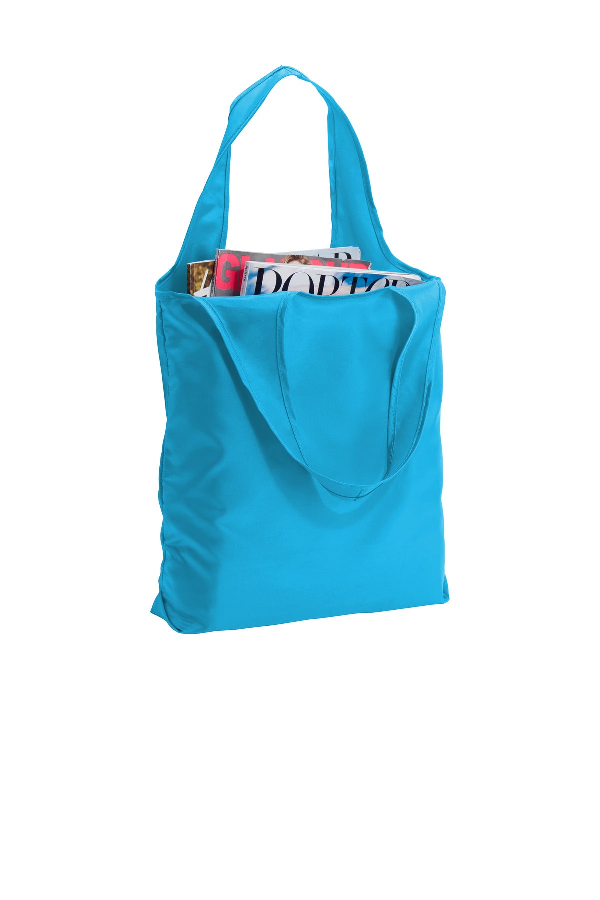 Front View of Turquoise Port Authority Ultra-Core Shopper Tote BG416