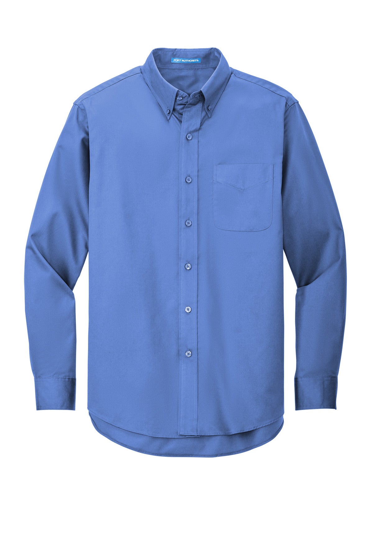 Front View of Ultramarne Blu Port Authority Extended Size Long Sleeve Easy Care Shirt S608ES