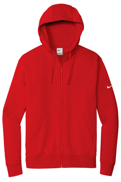 Front View of UniRed Nike Club Fleece Sleeve Swoosh Full-Zip Hoodie NKDR1513