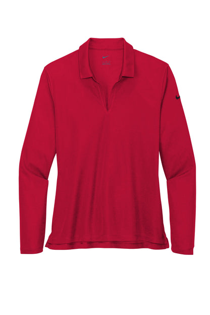 Front View of UniRed Nike Women's Dri-FIT Micro Pique 2.0 Long Sleeve Polo NKDC2105