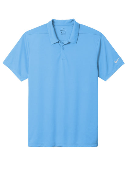 Front View of University Blu Nike Dry Essential Solid Polo NKBV6042