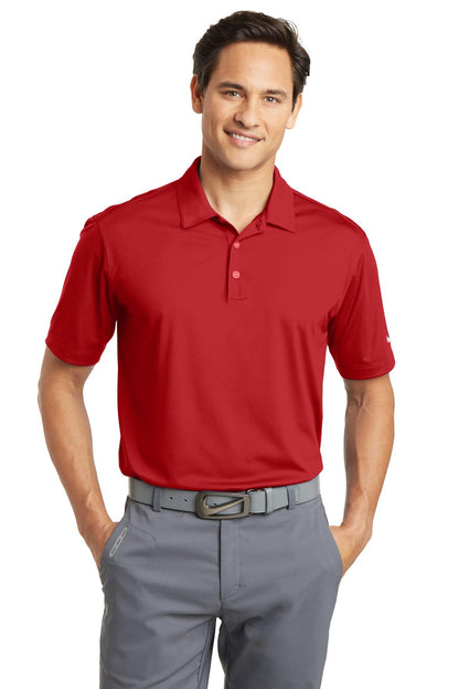 Front View of University Red Nike Dri-FIT Vertical Mesh Polo. 637167
