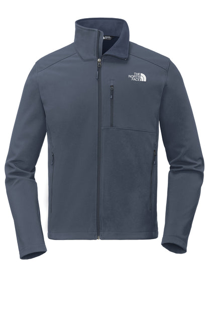 Front View of Urban Navy The North Face Apex Barrier Soft Shell Jacket. NF0A3LGT