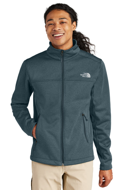 Front View of UrbNvyHt The North Face Chest Logo Ridgewall Soft Shell Jacket NF0A88D5